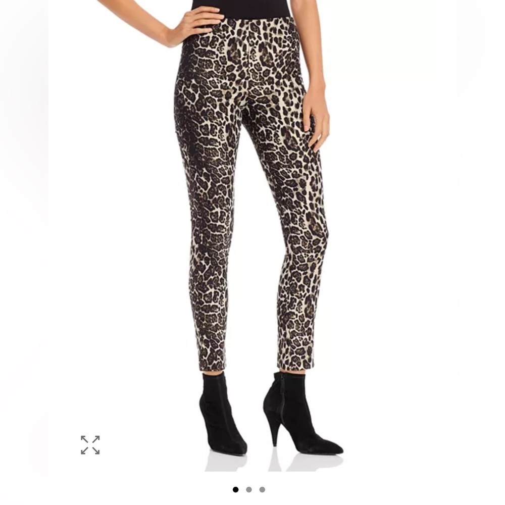 Alice + Olivia Pants Women’s Size 2 Connley Leopard Jacquard Print Cropped Zip